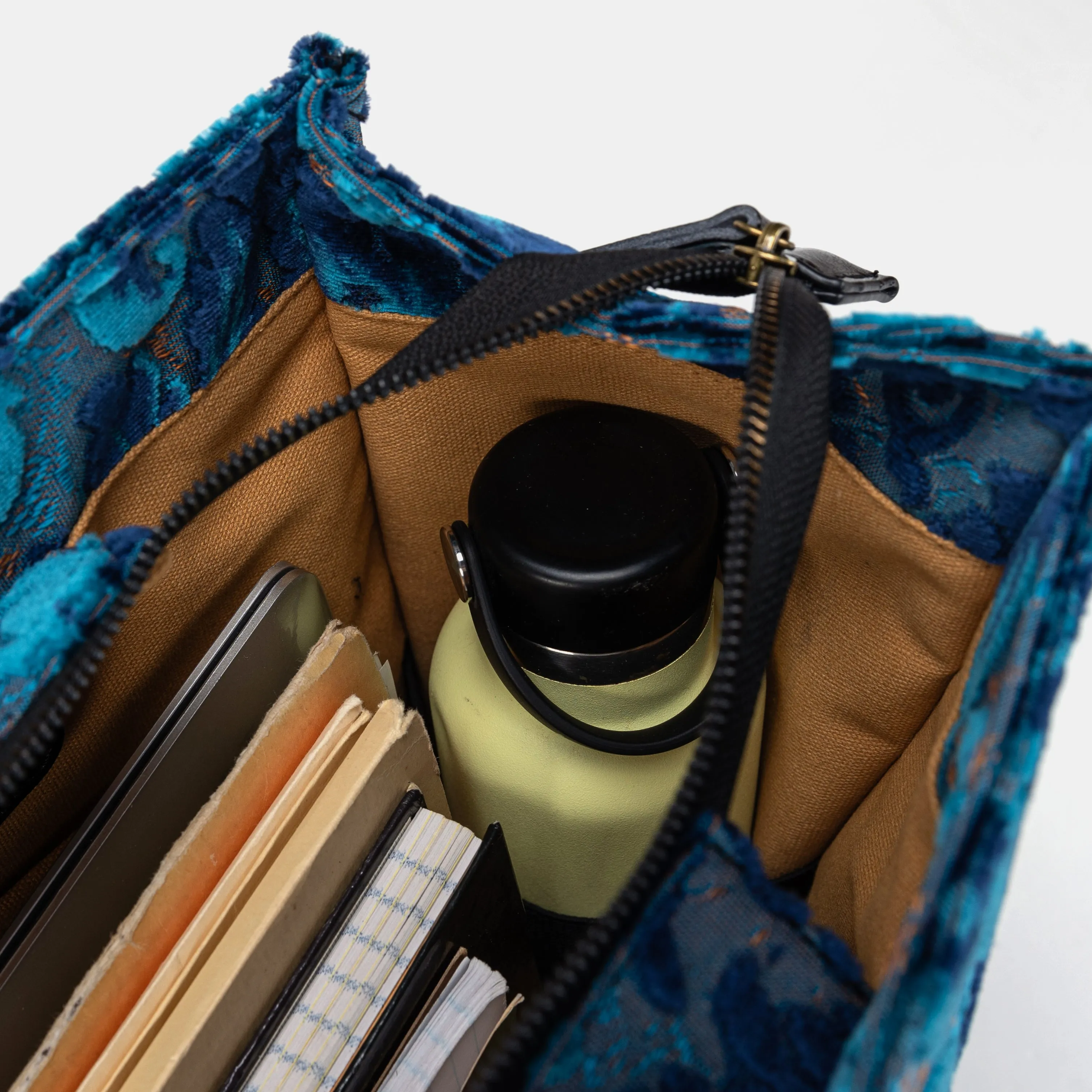 Burnout Velvet Revival Aqua Laptop Work Tote