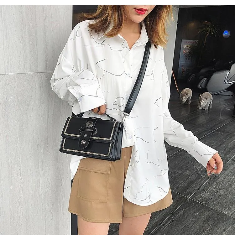 Elegant Rivet Shoulder Messenger Bag
