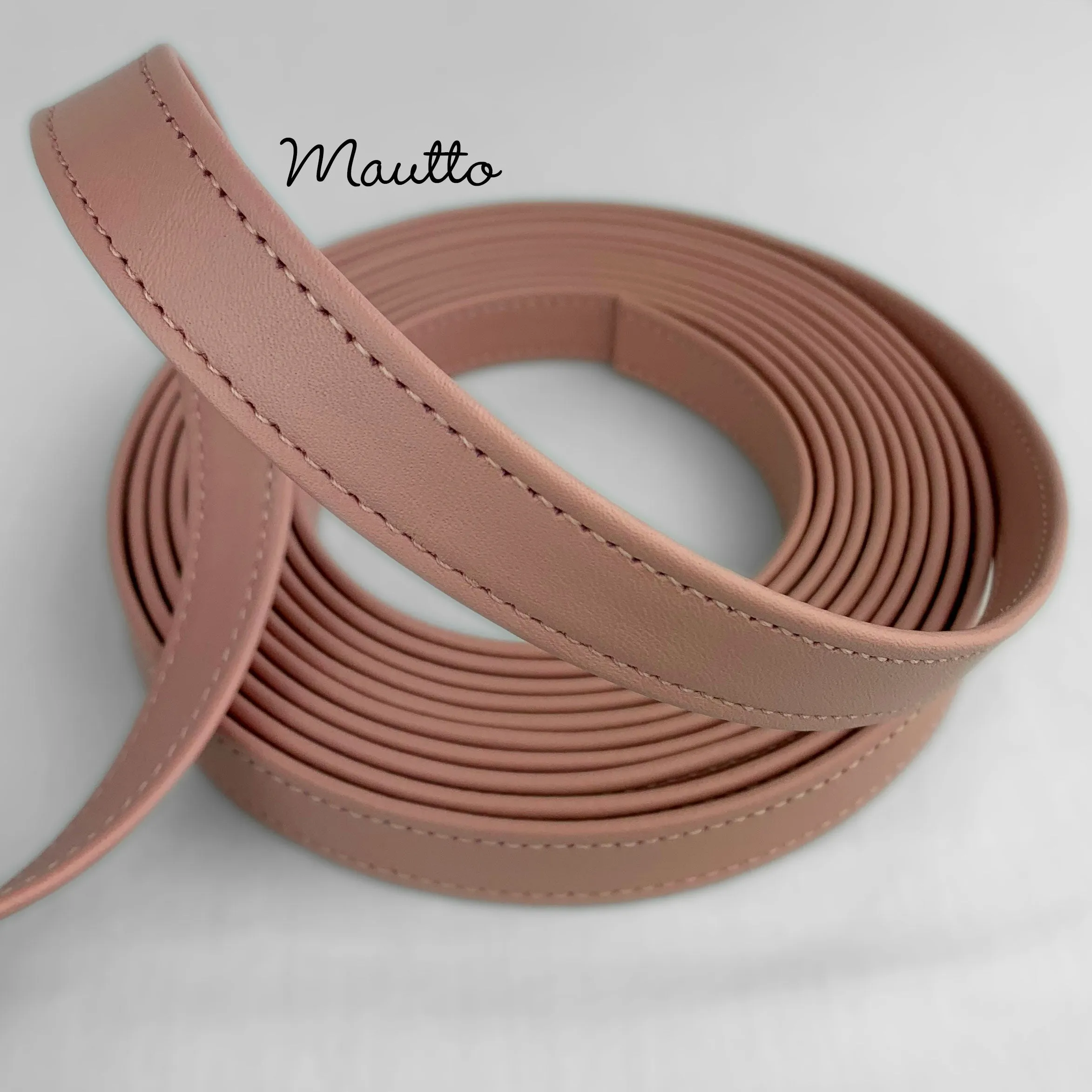 Finished Pink Leather Strapping - 3/4 inch (0.75") Wide - for DIY, Leathercrafting, Repair & more