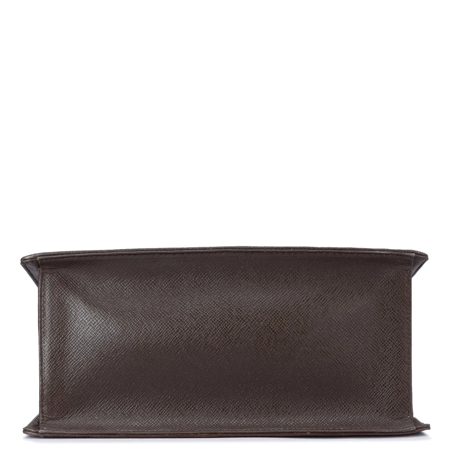 Medium Croco Ostrich Leather Satchel - Brown