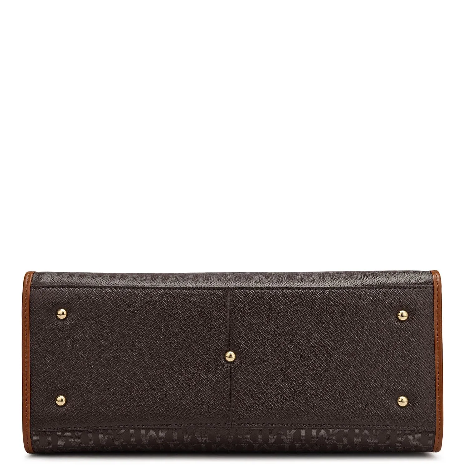 Medium Monogram Leather Satchel - Chocolate