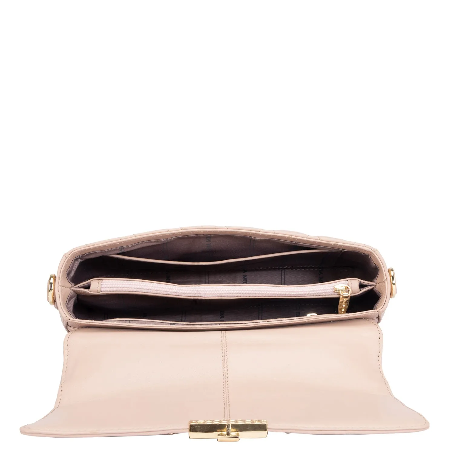 Medium Quilting Leather Satchel - Beige