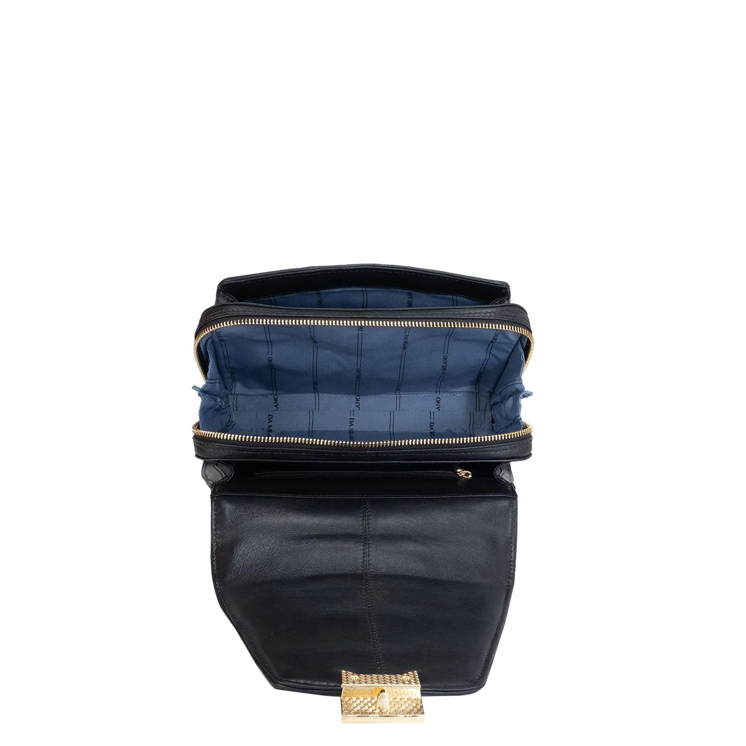 Medium Quilting Leather Satchel  - Black