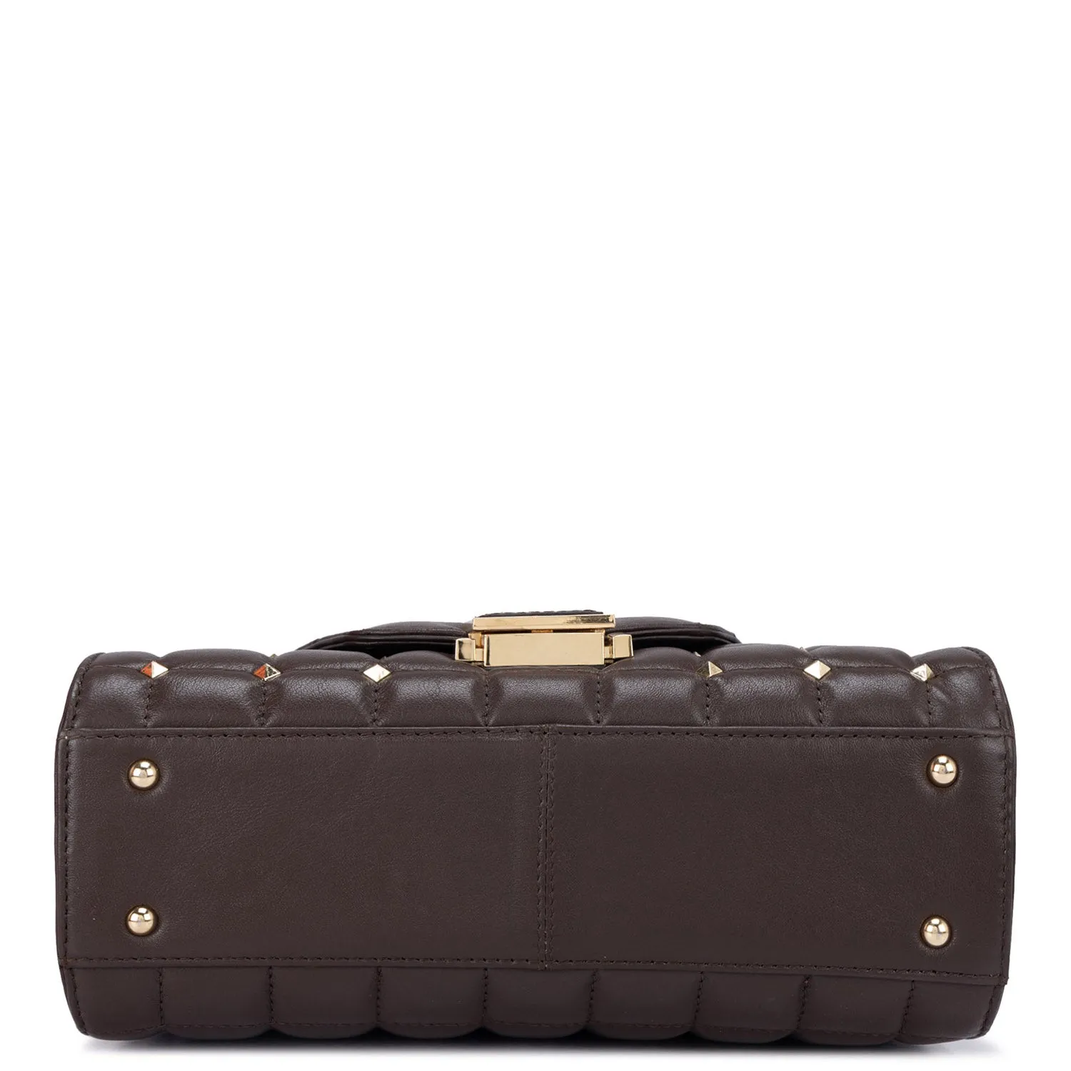 Medium Quilting Leather Satchel  - Chocolate