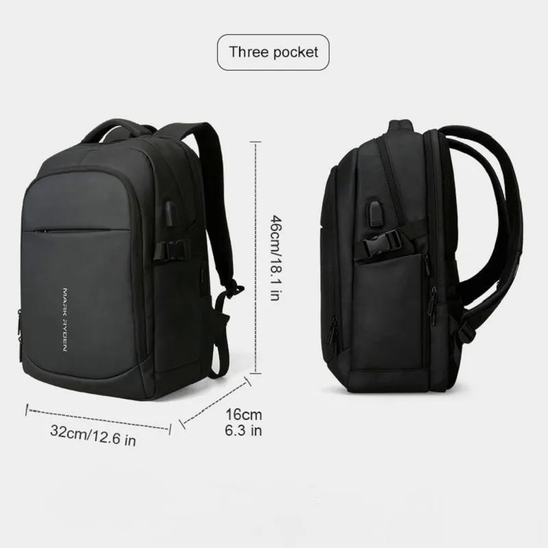 Men's Multifunctional Backpack For 15.6 Inch Laptop