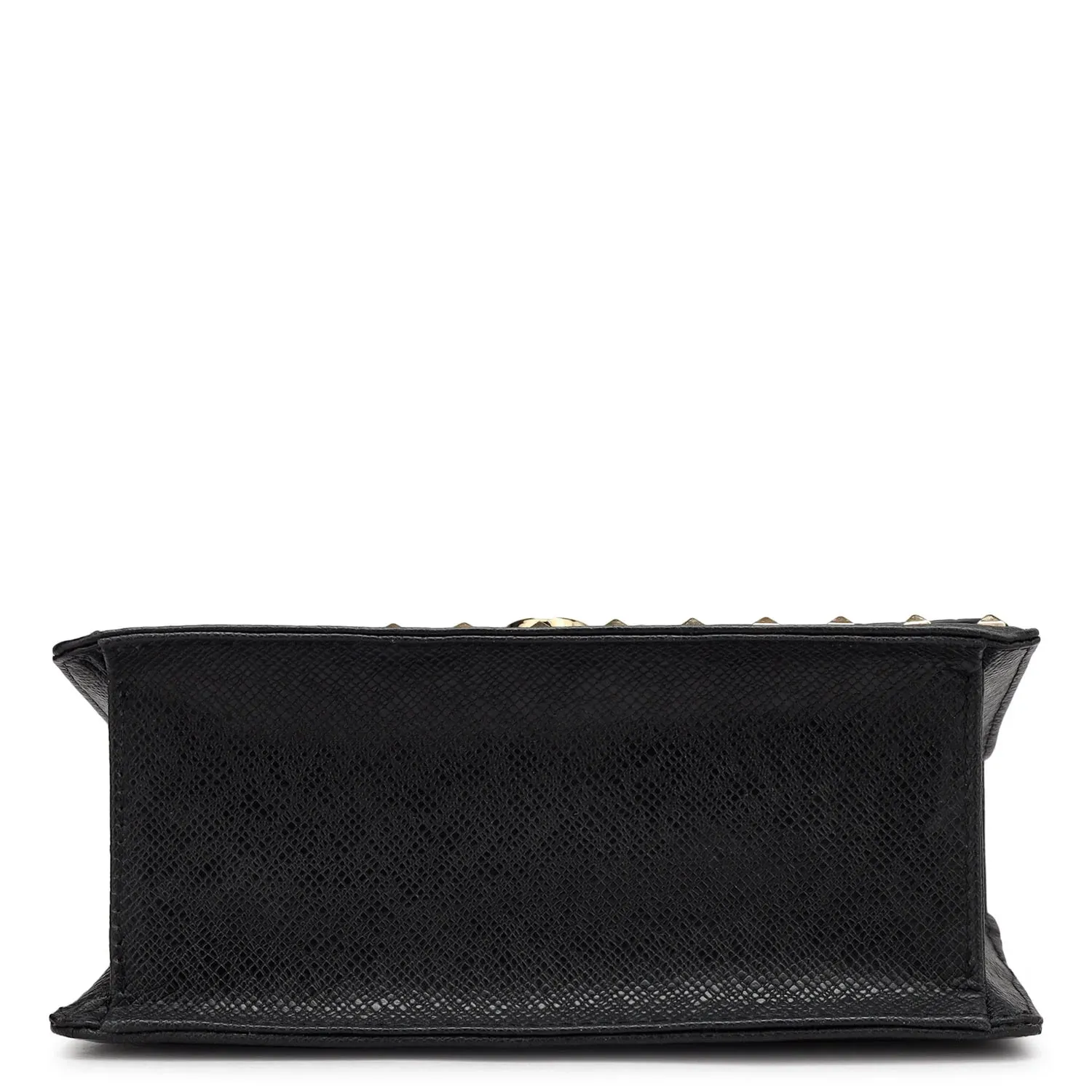 Small Croco Franzy Leather Satchel - Black