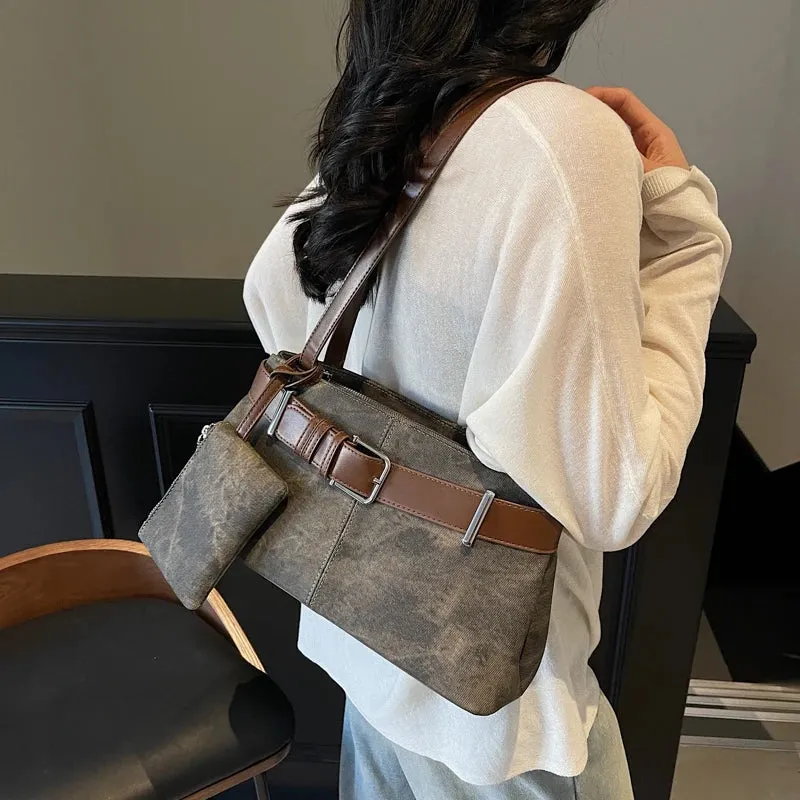 Small Faux Leather Underarm Bag