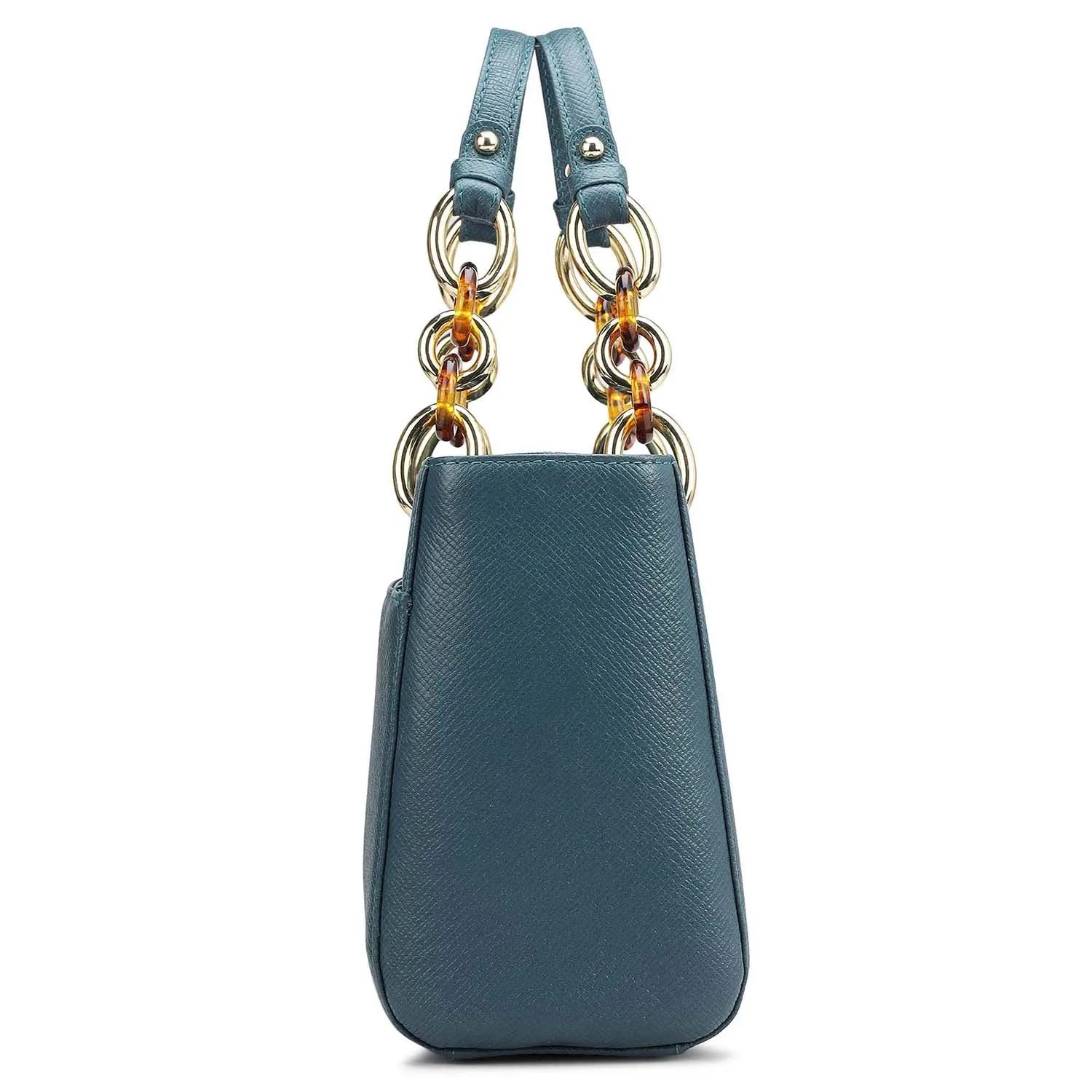 Small Franzy Leather Satchel - Octane