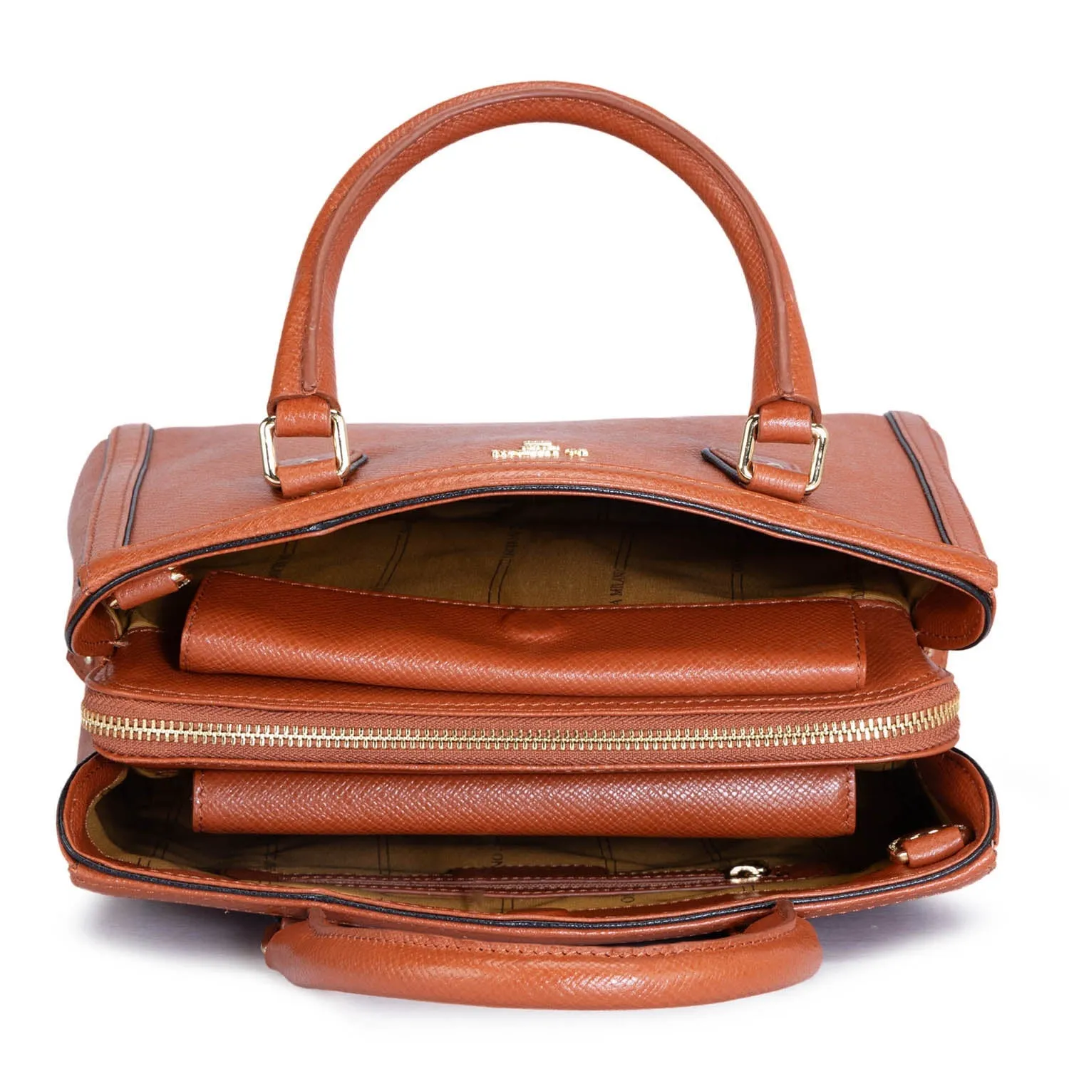 Small Franzy Leather Satchel  - Rust