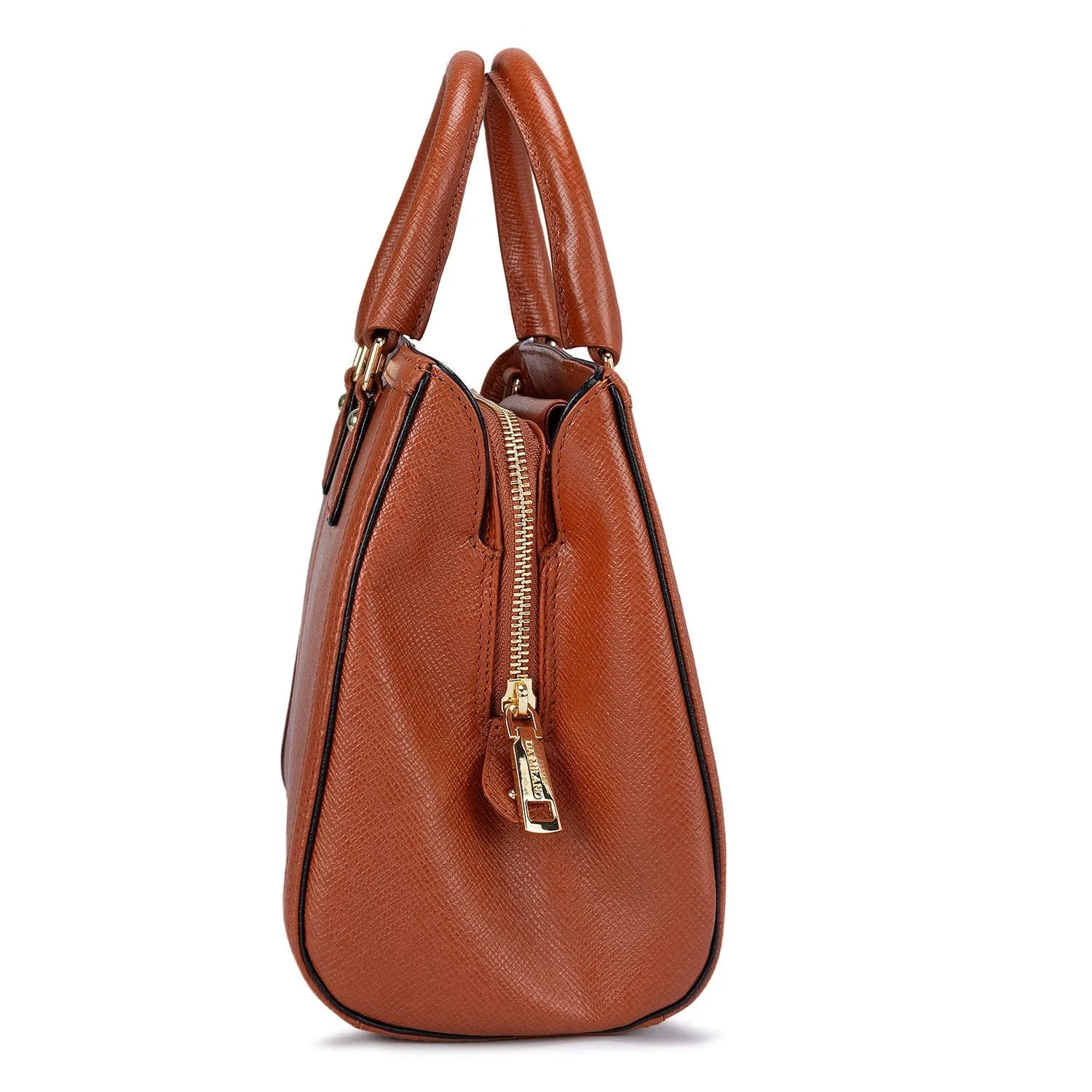 Small Franzy Leather Satchel  - Rust