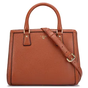 Small Franzy Leather Satchel  - Rust