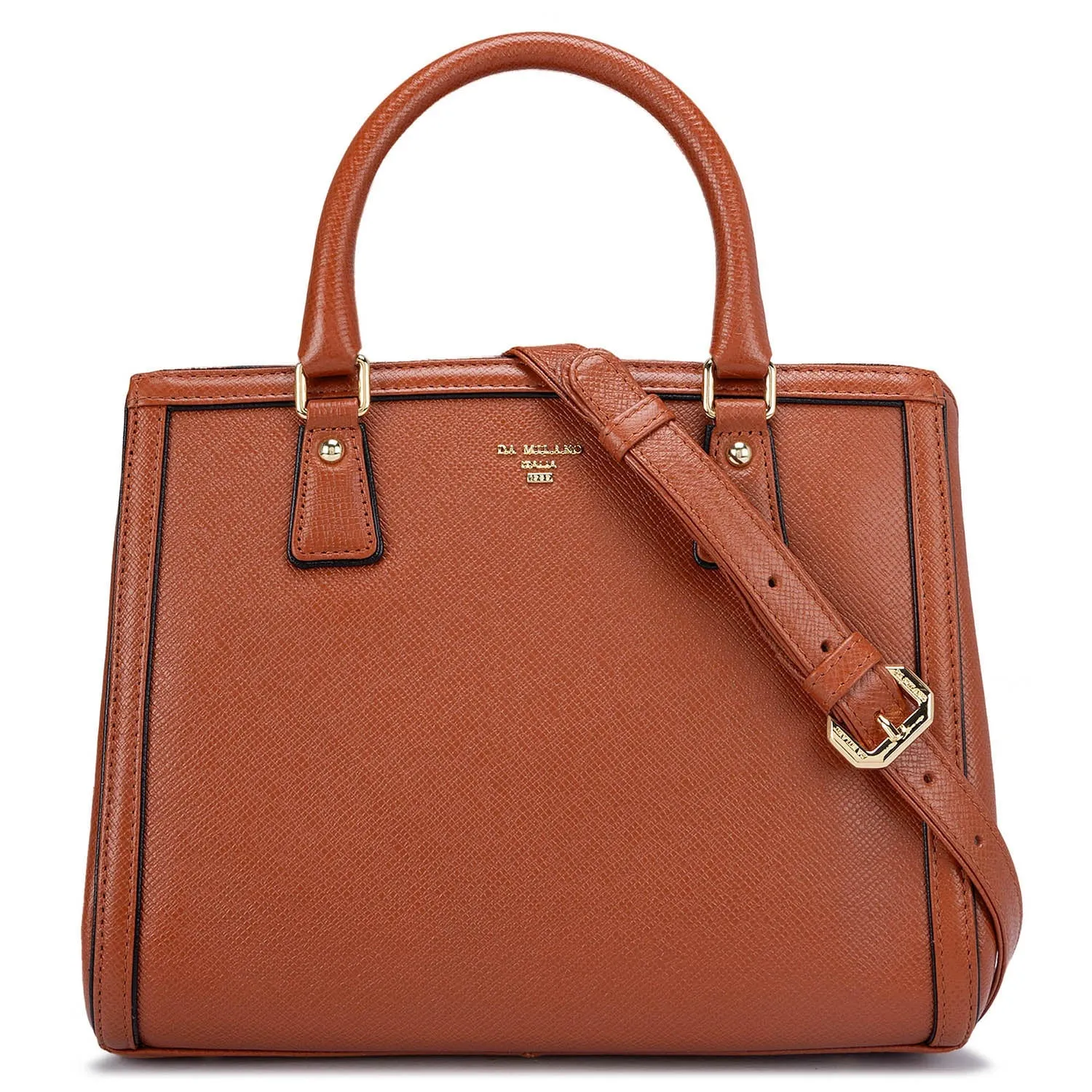 Small Franzy Leather Satchel  - Rust