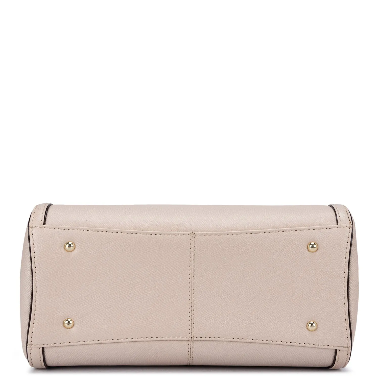 Small Saffiano Leather Satchel - Off White