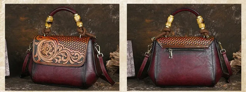 Women Retro Leather Crossbody Handbags