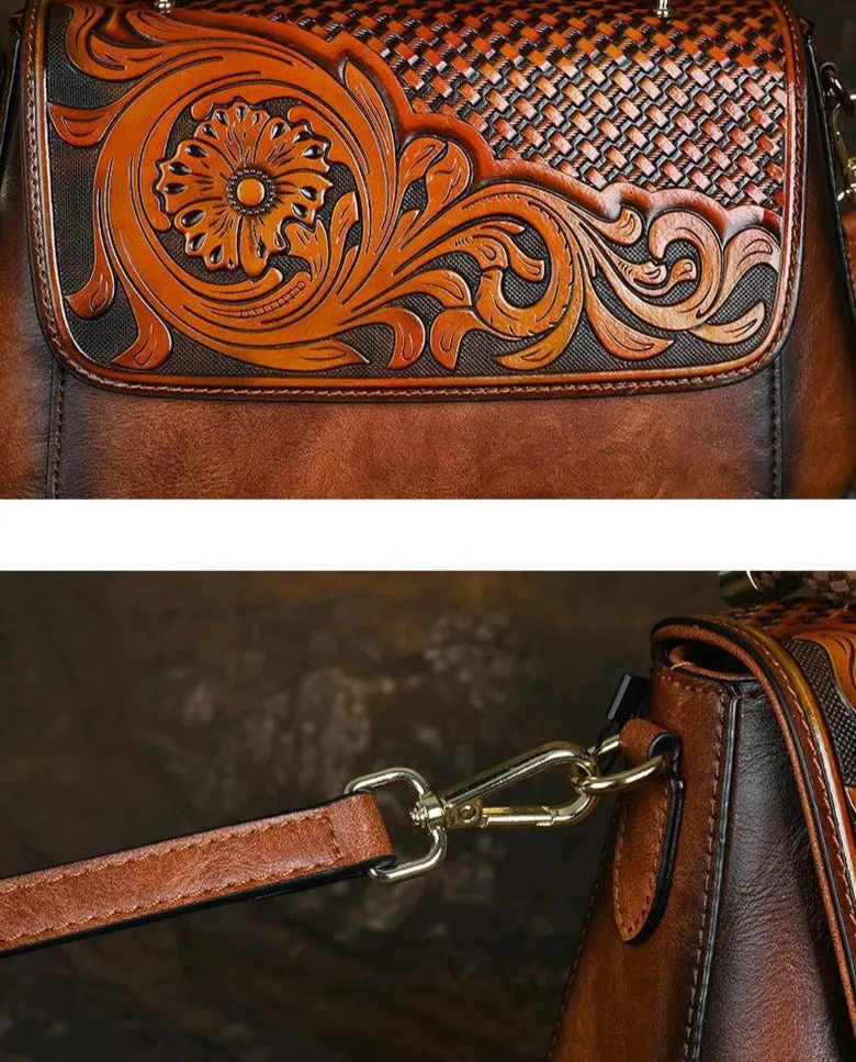 Women Retro Leather Crossbody Handbags