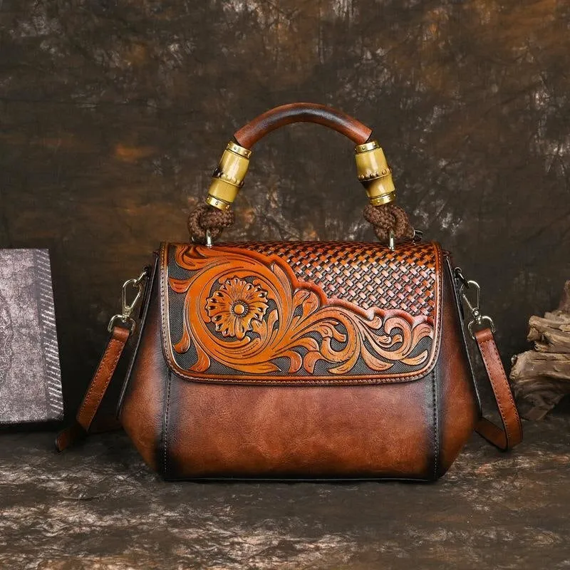 Women Retro Leather Crossbody Handbags